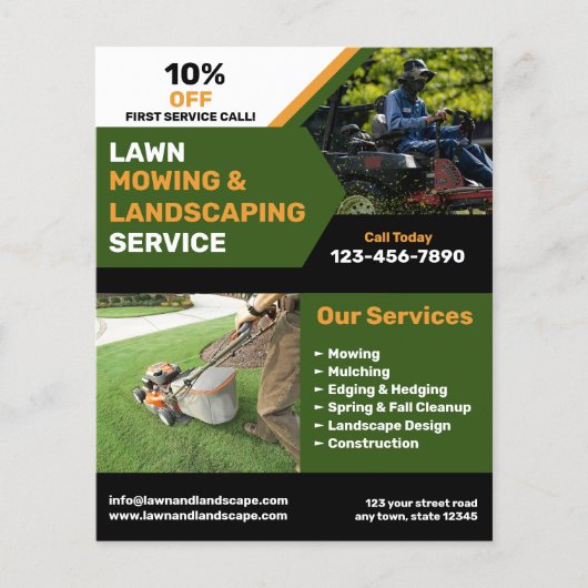 Grasmaaien en landschapsonderhoud flyer (Voorkant)