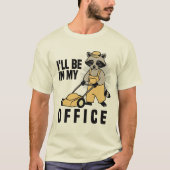 Grasmaaien grappige wasbeer t-shirt (Voorkant)