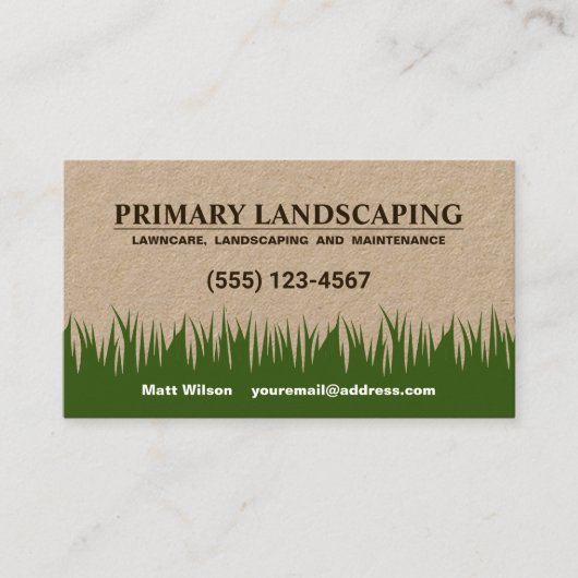 Grasmaaien grasverzorging visitekaartje (Voorkant)