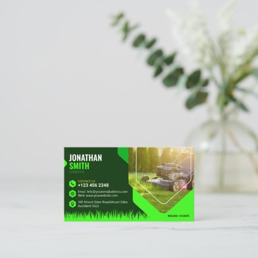 Grasmaaien, Landschapsarchitectuur, Grasverzorging Contactkaartje (Staand voorkant)