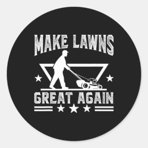 Grasmaaien maken gazons weer geweldig voor grasmaa ronde sticker