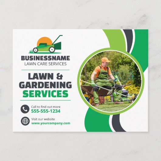 Grasmaaien Mulching Yard Landscaping Briefkaart (Voorkant)