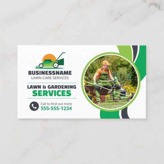 Grasmaaien Mulching Yard Landscaping Visitekaartje (Voorkant)