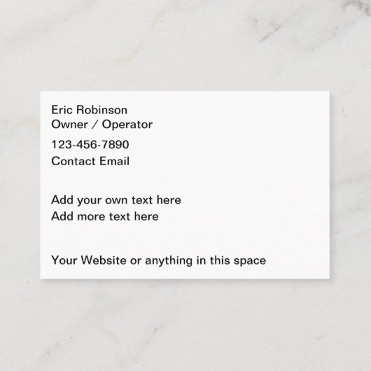 Grasmaaien Residential Service Eenvoudig Visitekaartje (Achterkant)