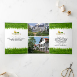 Grasmaaien Snijdiensten Gold Lawn 3 Brochure Drieluik Kaart