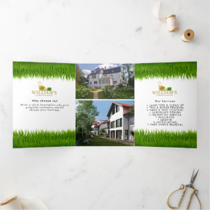 Grasmaaien Snijdiensten Gold Lawn 3 Brochure Drieluik Kaart