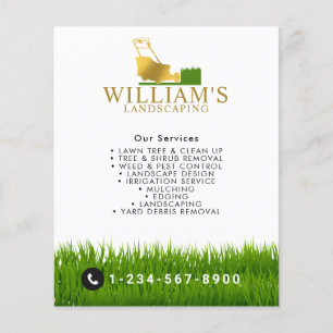 Grasmaaien Snijdiensten, Gold Lawn Care Logo Flyer