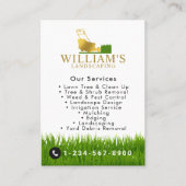 Grasmaaien Snijdiensten, Gold Lawn Care Logo Visitekaartje (Voorkant)