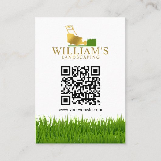 Grasmaaien Snijdiensten, Gold Lawn Care Logo Visitekaartje (Achterkant)
