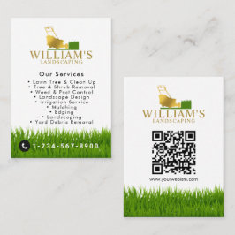 Grasmaaien Snijdiensten, Gold Lawn Care Logo Visitekaartje