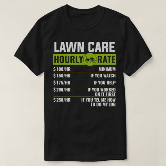 Grasmaaien volgens het dagrooster t-shirt (Design voorkant)