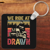 Grasmaaien We rijden bij Dawn Lawn Mower Ride Lawn Sleutelhanger (Achterkant)