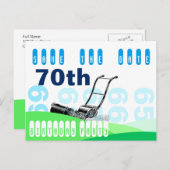 Grasmaaier 70e verjaardagsfeest Save the Date Aankondigingskaart (Voorkant / Achterkant)