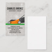 grasmaaier die het gras maait visitekaartje (Voorkant / Achterkant)