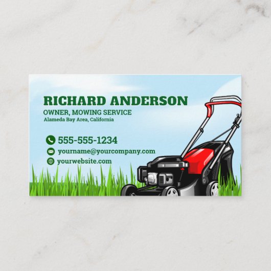 Grasmaaier en onderhoud Visitekaartje (Achterkant)