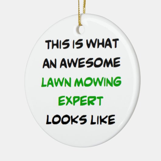 grasmaaier-expert, geweldige keramisch ornament (Links)