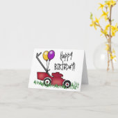 Grasmaaier Gelukkige Verjaardag (leeg binnen) Kaart (Gele Bloem)