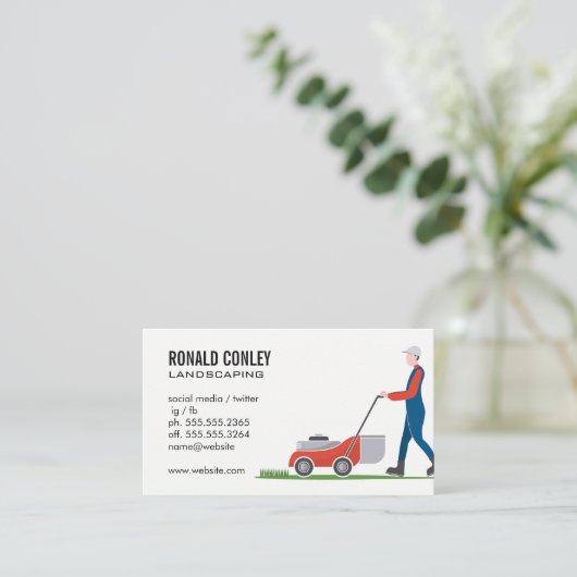 grasmaaier | gemaaid gras visitekaartje (Staand voorkant)