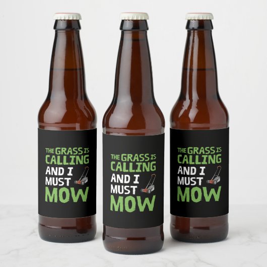 Grasmaaier - Het Gras Roept en Ik Moet Maaien Bier Etiket (Flessen)