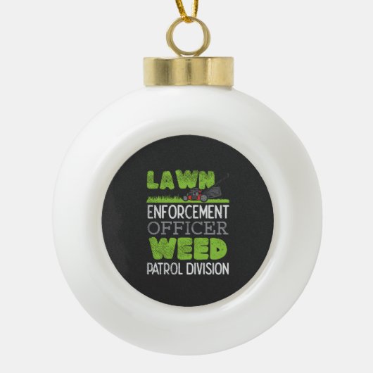Grasmaaier  keramische bal ornament (Voorkant)