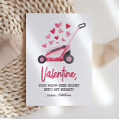 Grasmaaier Kinder Valentijnsdag Notitiekaartje