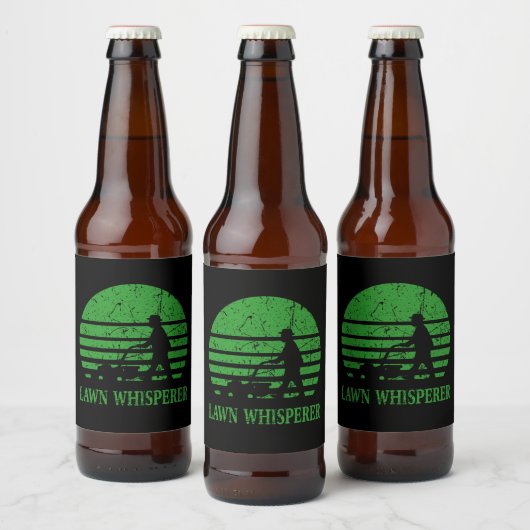 Grasmaaier Lawn Whisperer Tuinman Gift Bier Etiket (Flessen)