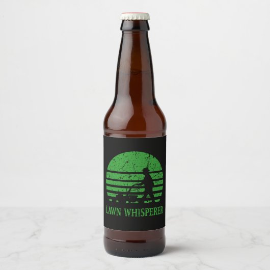 Grasmaaier Lawn Whisperer Tuinman Gift Bier Etiket (Voorkant)