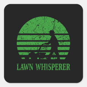 Grasmaaier Lawn Whisperer Tuinman Gift Vierkante Sticker