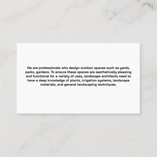 grasmaaier | Liggend Visitekaartje (Achterkant)