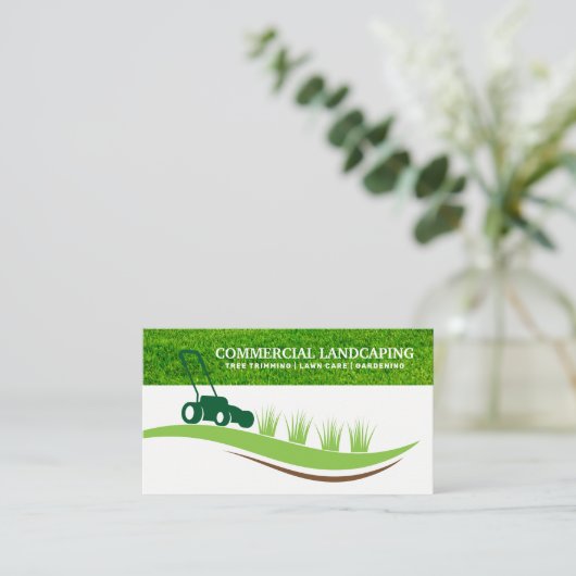 grasmaaier Logo | landschapsarchitect Visitekaartje (Staand voorkant)