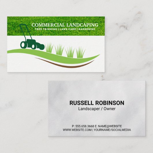 grasmaaier Logo | landschapsarchitect Visitekaartje (Voorkant / Achterkant)