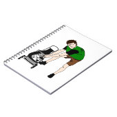 Grasmaaier Man Cartoon Grappige kunst Notitieboek (Linkerzijde)