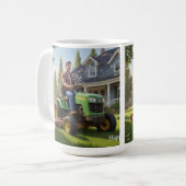 Grasmaaier Man Verjaardag Koffiemok (Voorkant links)