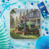 Grasmaaier Man Verjaardag Papieren Bordje (Feest)