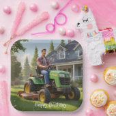 Grasmaaier Man Verjaardag Papieren Bordje (Feest)