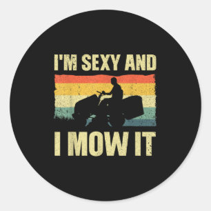 Grasmaaier Nieuwigheid Voor Mannen Vrouwen Kindere Ronde Sticker