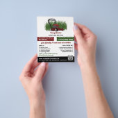 Grasmaaier op gras, Grasverzorging Flyer (Hand)
