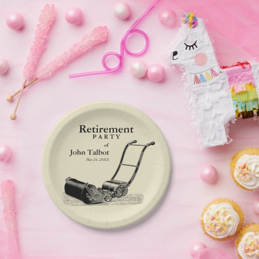  grasmaaier pensioen partij papier Borden Papieren Bordje (Feest)