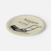  grasmaaier pensioen partij papier Borden Papieren Bordje (Gekanteld)