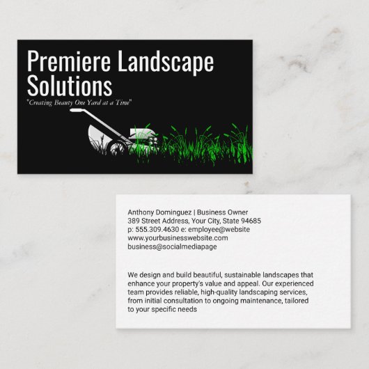 grasmaaier snijgras | landschapsverzorging visitekaartje (Voorkant / Achterkant)