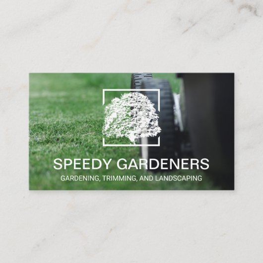 grasmaaier snijgras | Tree Logo Visitekaartje (Voorkant)