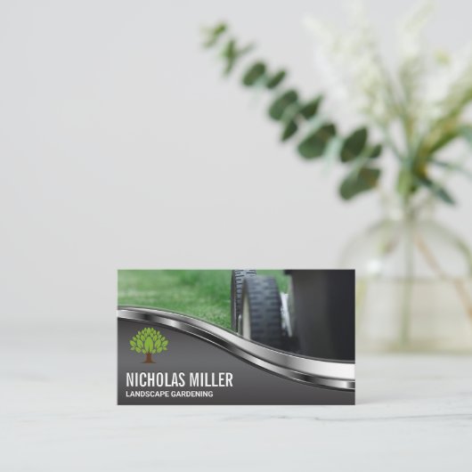 grasmaaier snijgras Visitekaartje (Staand voorkant)