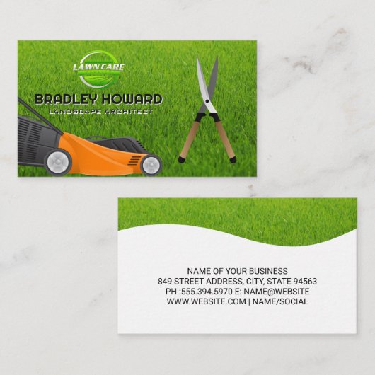 Grasmaaier | Tuinieren | Heggeschaar Visitekaartje (Voorkant / Achterkant)