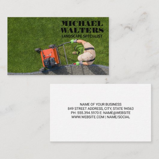 grasmaaier visitekaartje (Voorkant / Achterkant)