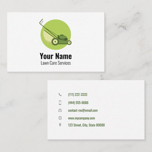 grasmaaier visitekaartje (Voorkant / Achterkant)