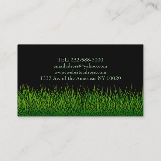 grasmaaier voor de grasmaaier visitekaartje (Achterkant)