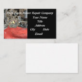 Grasmaaiers stellen schoonmaak en reparatie bij visitekaartje (Voorkant / Achterkant)