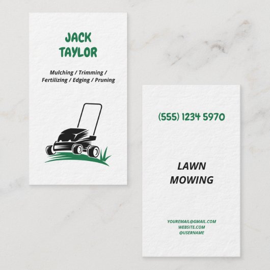 Grasmaaipremie Visitekaartje (Voorkant / Achterkant)