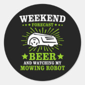 Grasmaairobot grasmaaier ronde sticker (Voorkant)