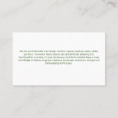 grasmaaiveld voor tuinarchitecten | Tuindiensten Visitekaartje (Achterkant)